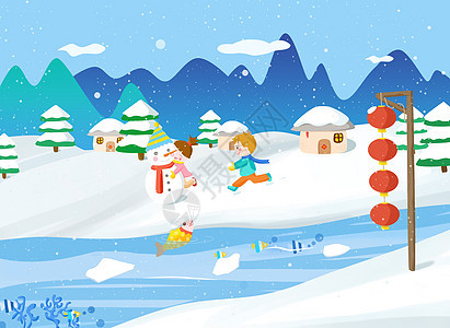 雪景插畫圖片下載-正版插畫400082117